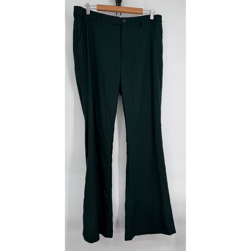 KUT from the Kloth Forest Green Flare Leg Trousers Sz 14